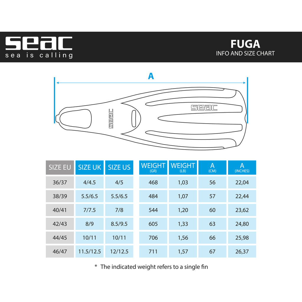 SEAC Full Foot Fin Fuga